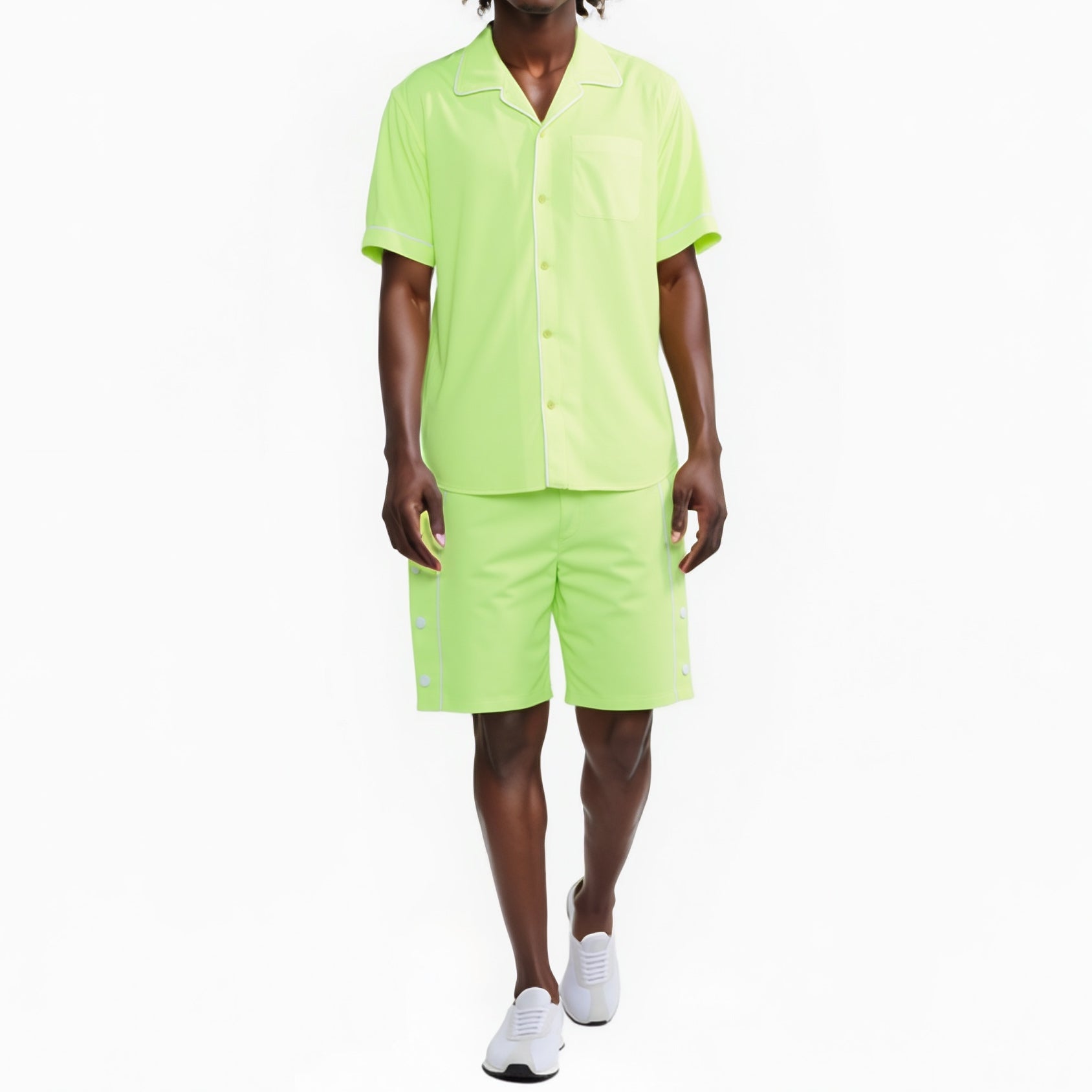 Blank State Men's Snap Button Gym Shorts in Neon