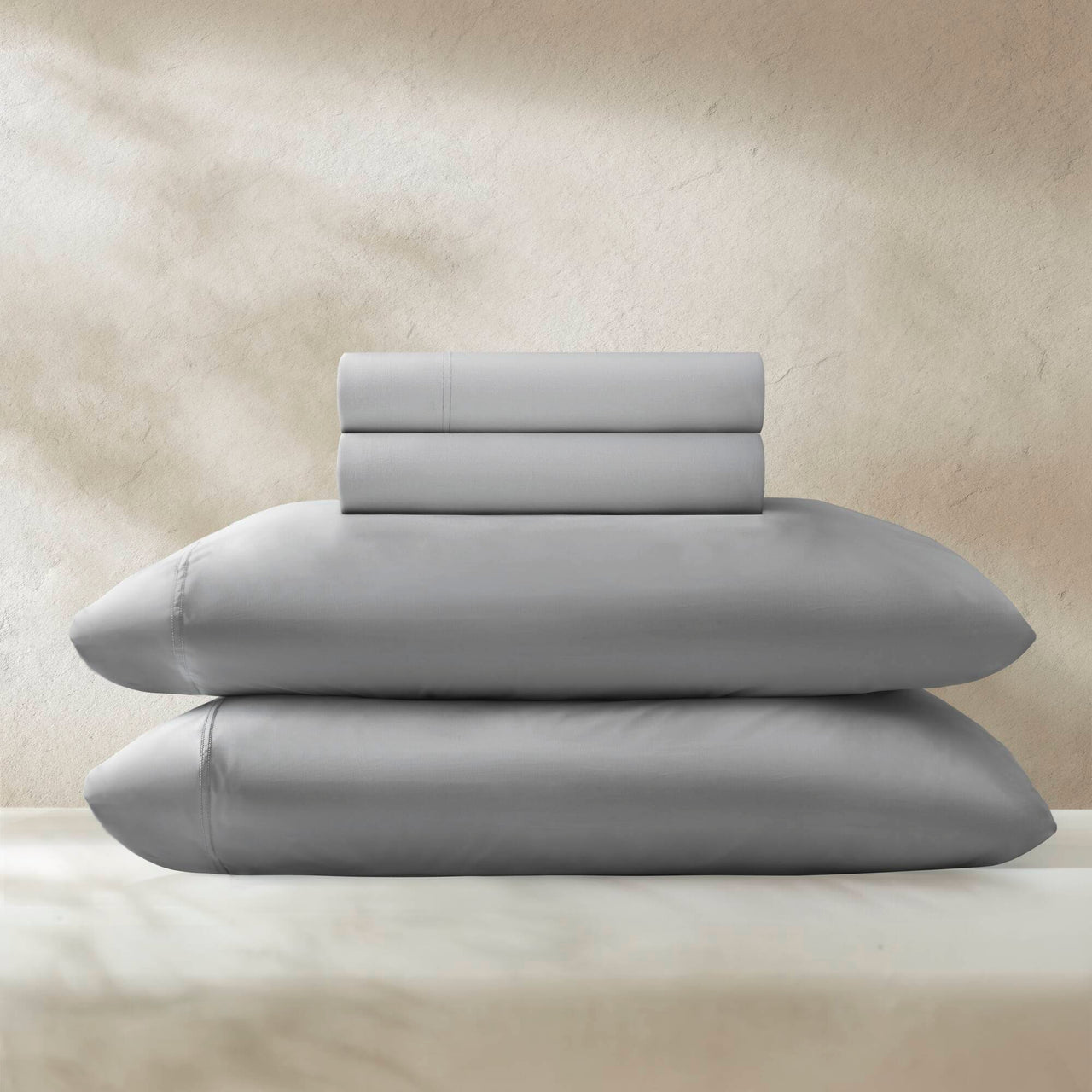 4-Piece King Stretch Jersey Sheet Set,Grey