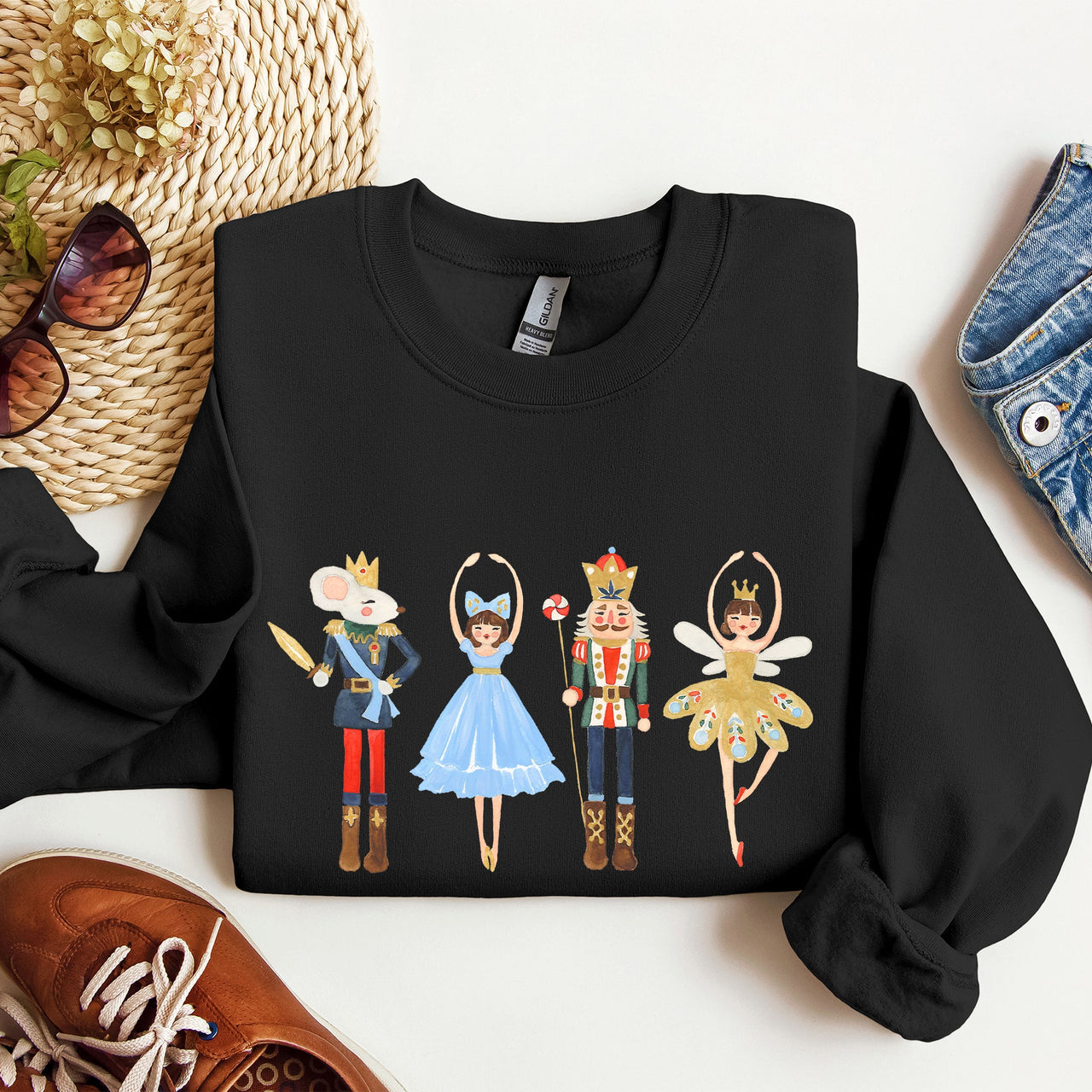Nutcracker Ballet Christmas Scene Artwork Inspires Festive Ornaments And Classic Dance Imagery Sweatshirt