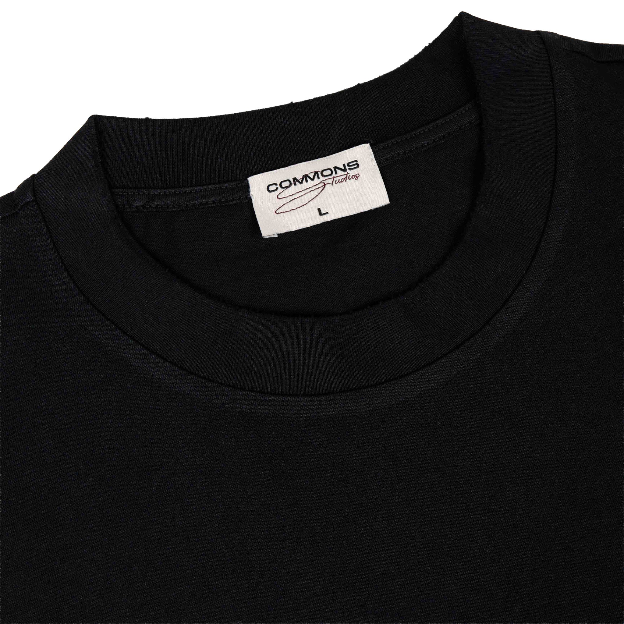 Commons Blank Star Embroidered Tee Jet Black
