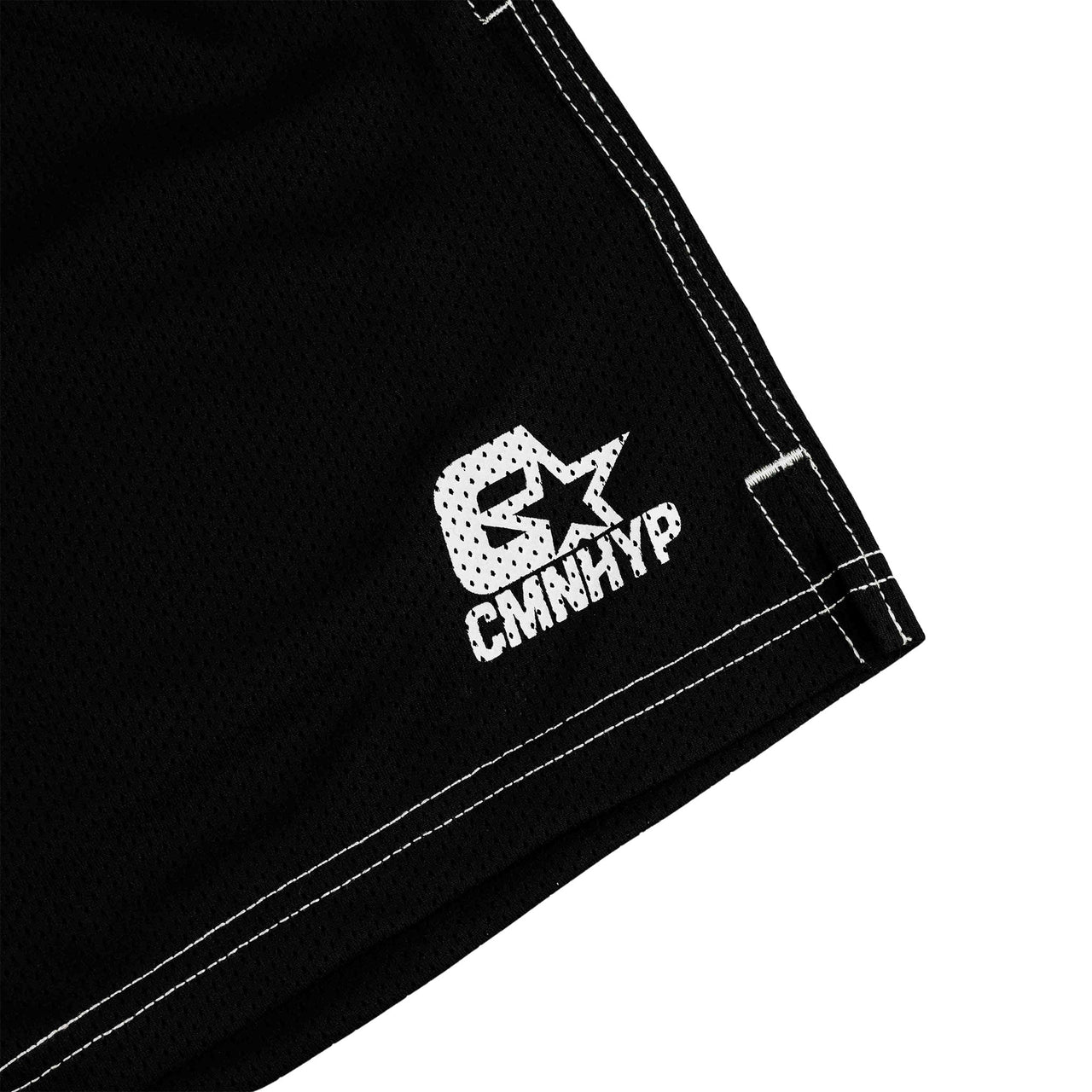 Common Hype Black Contrast Stitching Mesh Short Star Logo
