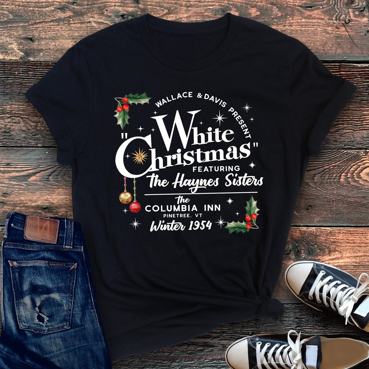 White Christmas Movie Poster Classic Edition Vintage Style Holiday Film Graphic Tee