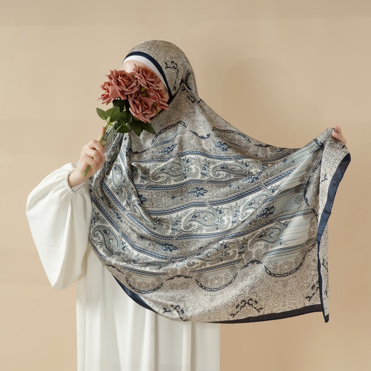 Bohemian Paisley Print Soft Scarf – Lightweight Long Shawl & Modest Hijab (MH106)