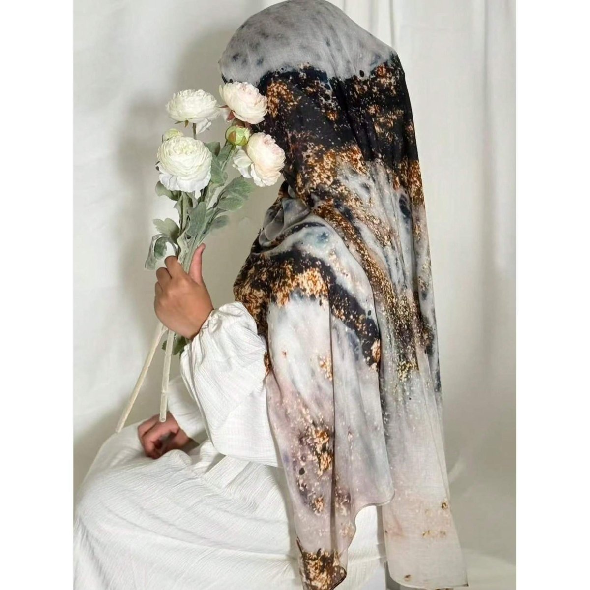 Bohemian Watercolor Marble Hijab(MH124)