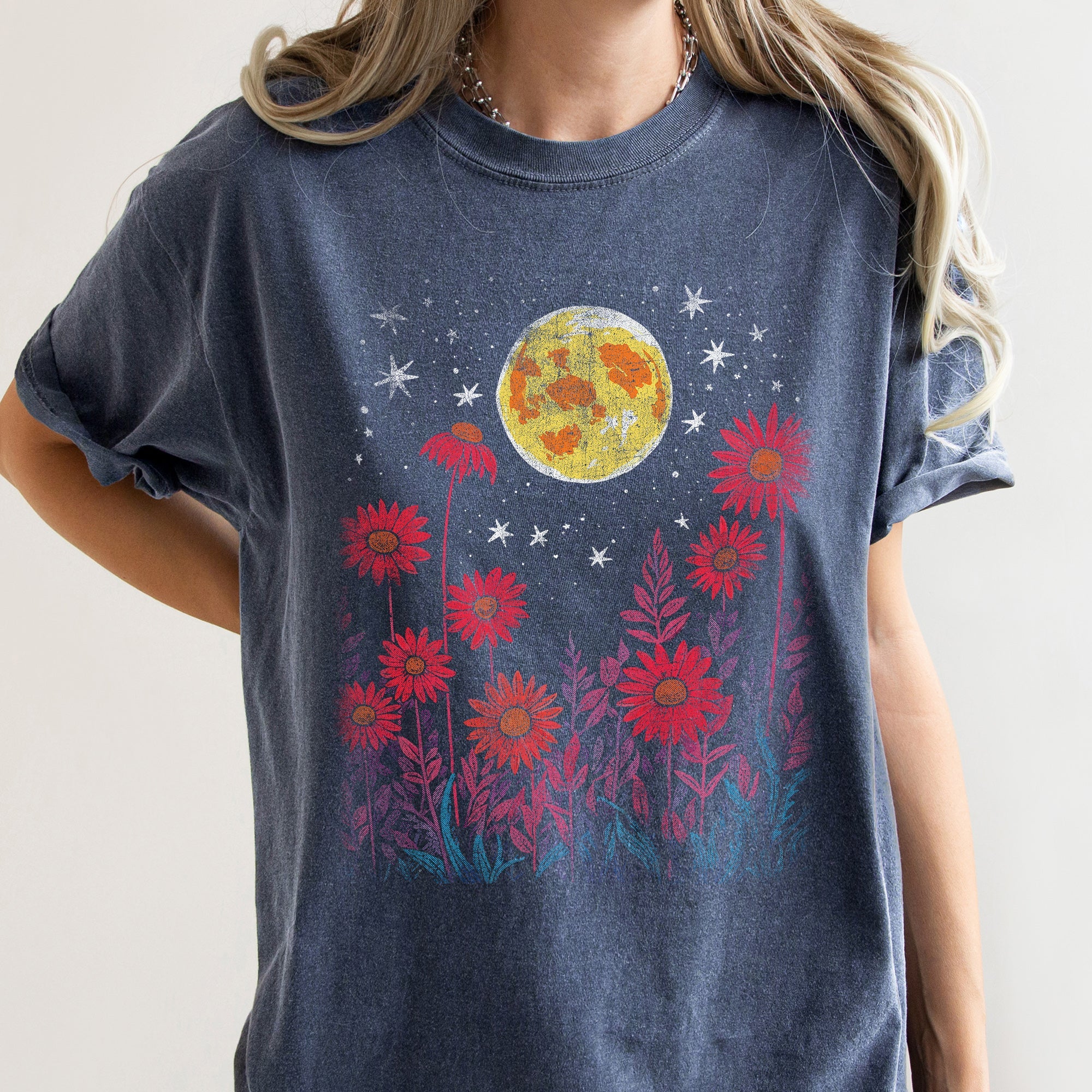 Bohemian Garden Moon Comfort Colors Tee
