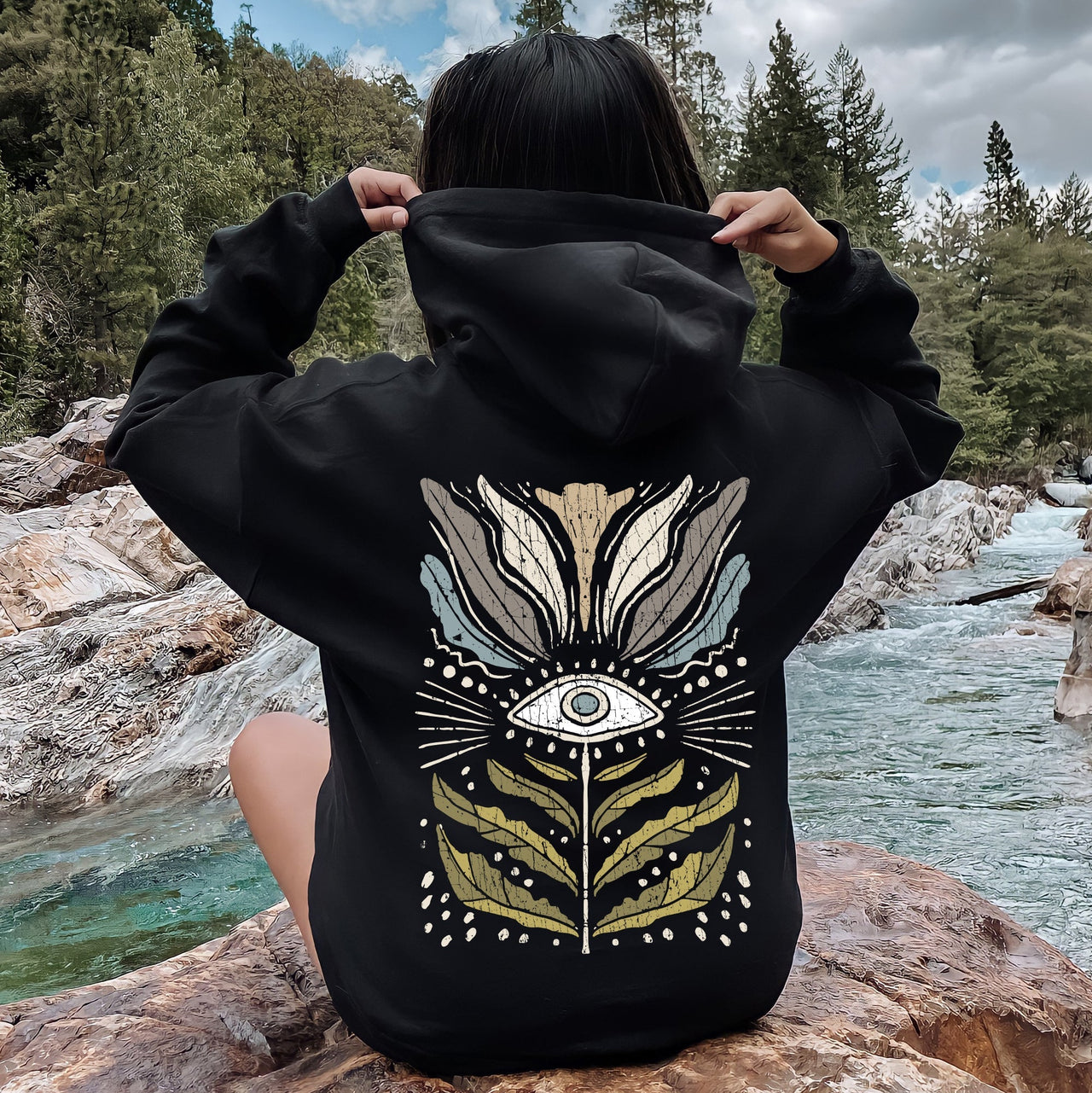 Mystical Floral Vintage Garden Mandala Dreamscape Ethereal Nightfall Edition Hoodie