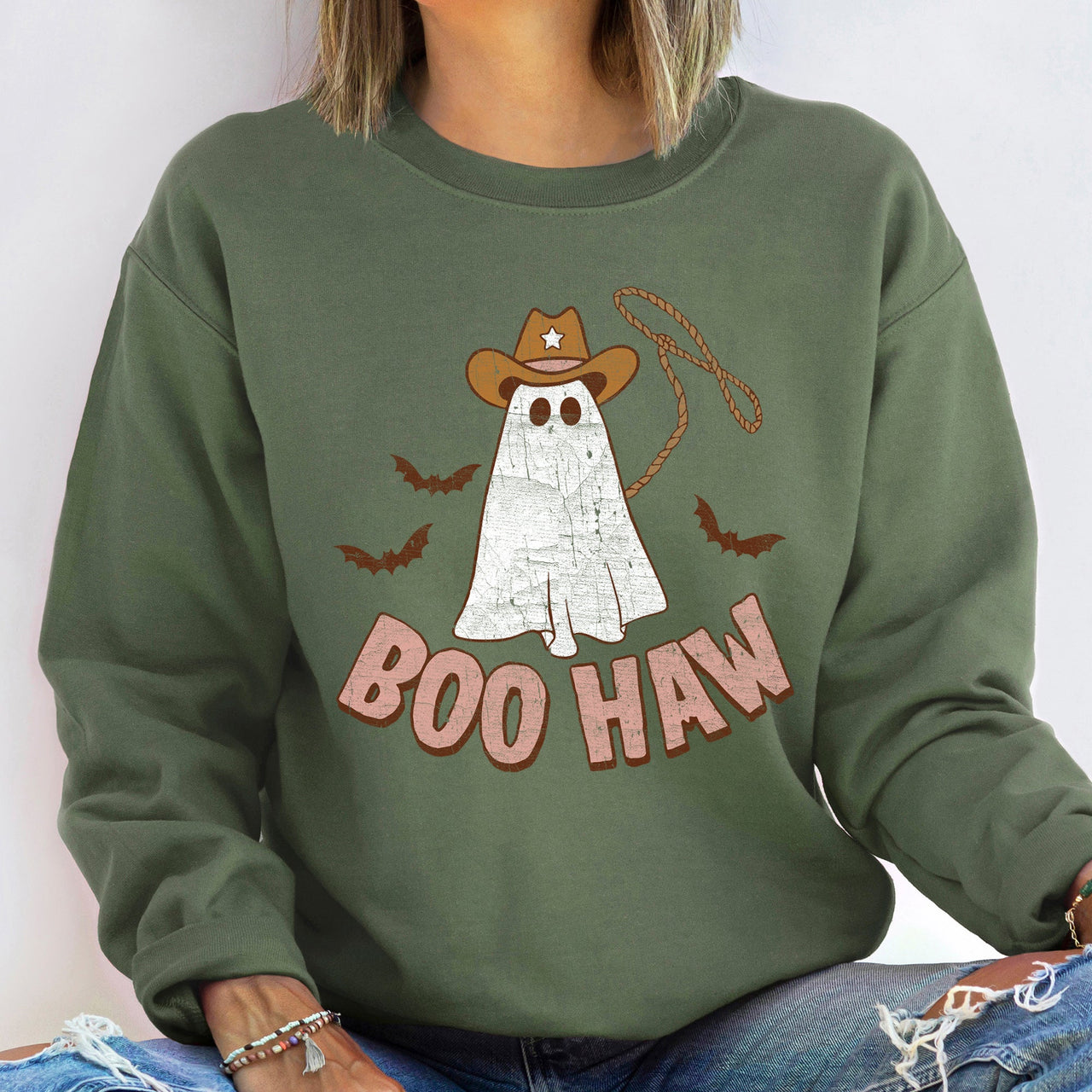 Boo Haw Cowboy Halloween Spooky Western Boot Scootin Boo Haw Edition Graphic Sweatshirt