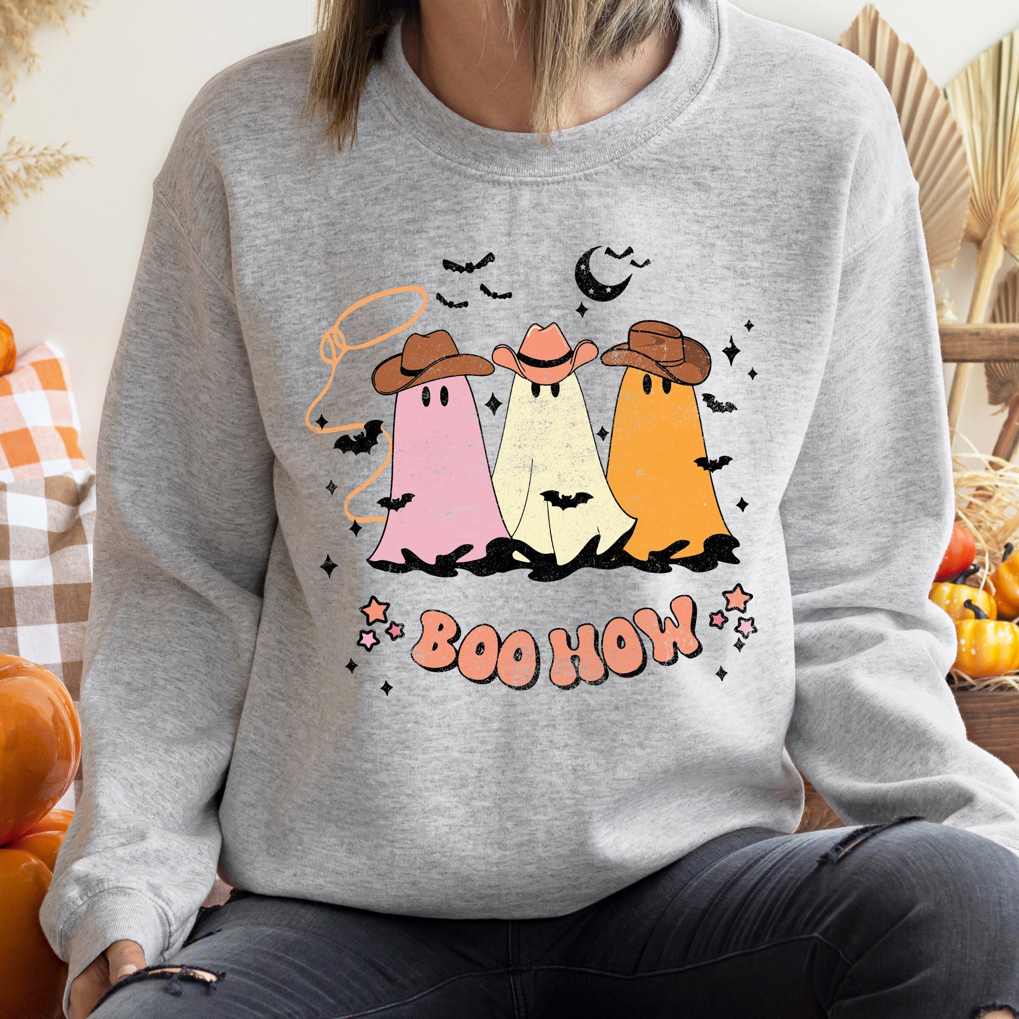 Boo How Ghosts Halloween Spooktacular Cozy Night In Edition Ultra Premium Sweatshirt