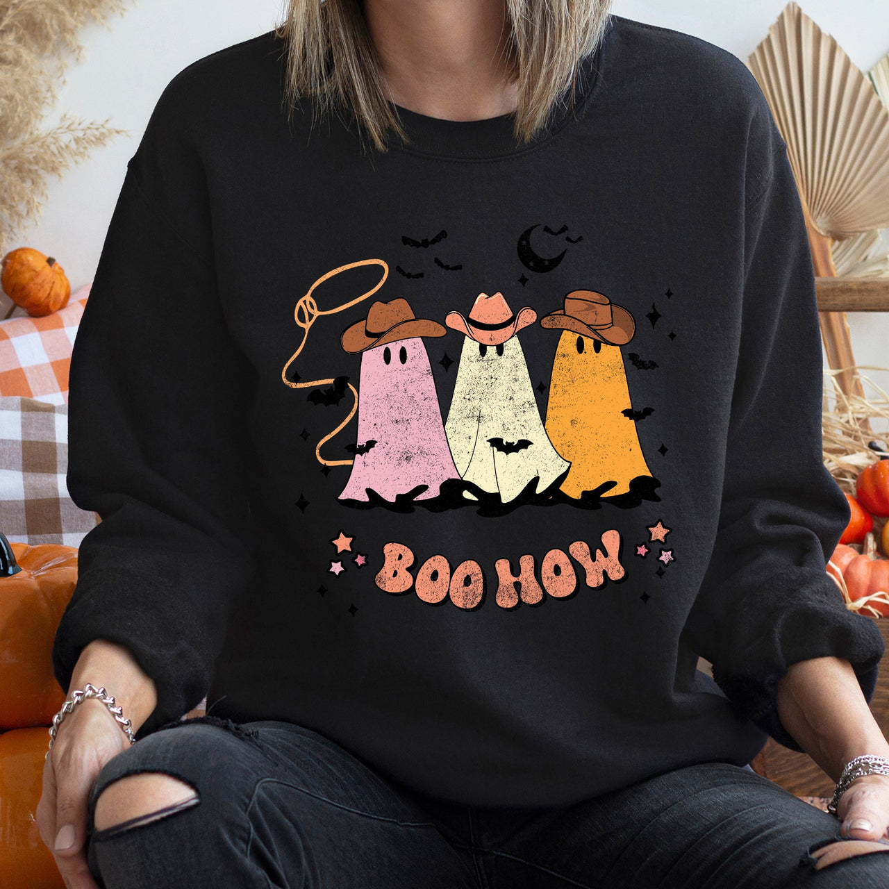 Boo How Ghosts Halloween Spooktacular Cozy Night In Edition Ultra Premium Sweatshirt