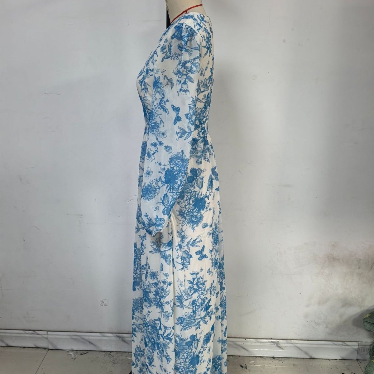 Botanical Print Maxi Dress (MS392)