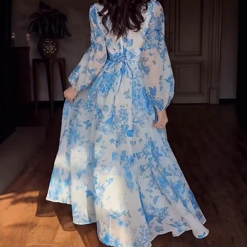 Botanical Print Maxi Dress (MS392)