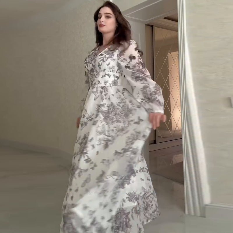 Botanical Print Maxi Dress (MS392)