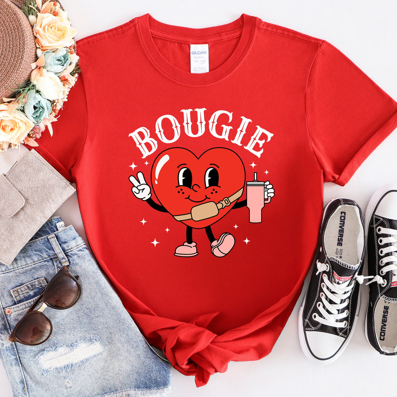 Bougie Heart Boujee Valentine's Day Edition Ultra Soft Comfort Fit Limited Graphic Tee