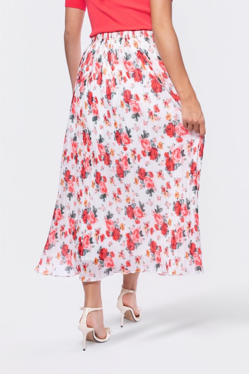 Bria Skirt (White/Red)