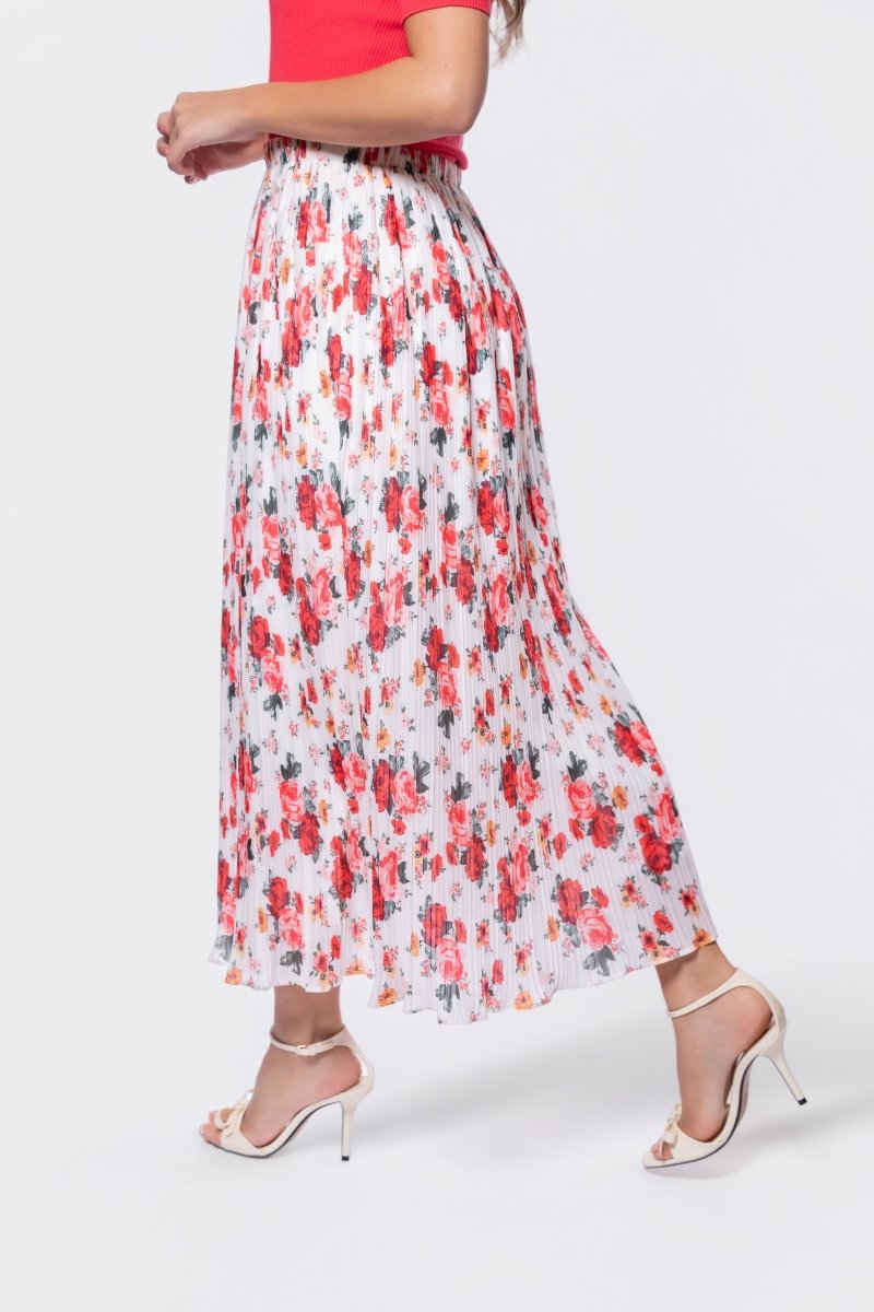 Bria Skirt (White/Red)