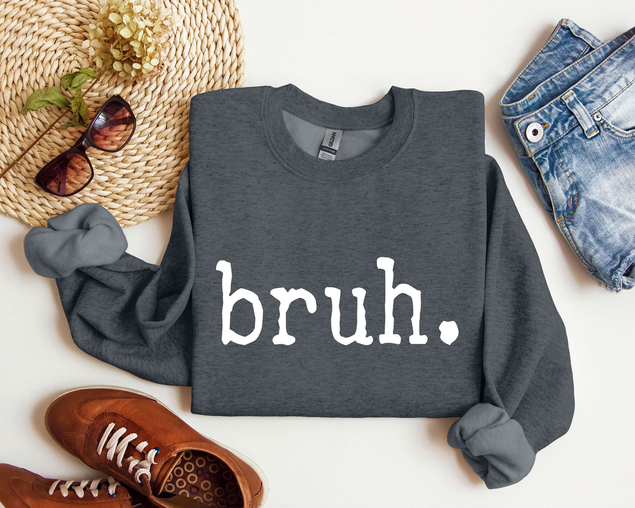 Bruh Funny Sarcastic College Life Saying About Late Night Study Sessions And Finals Sweatshirt