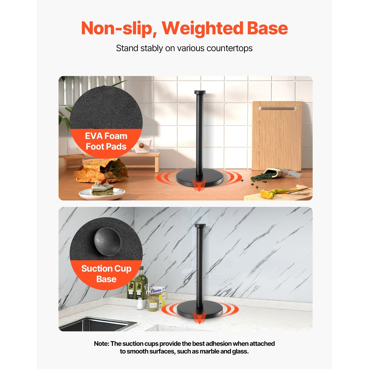 Paper Towel Holder Countertop Stainless Steel Paper Towel Stand for Kitchen