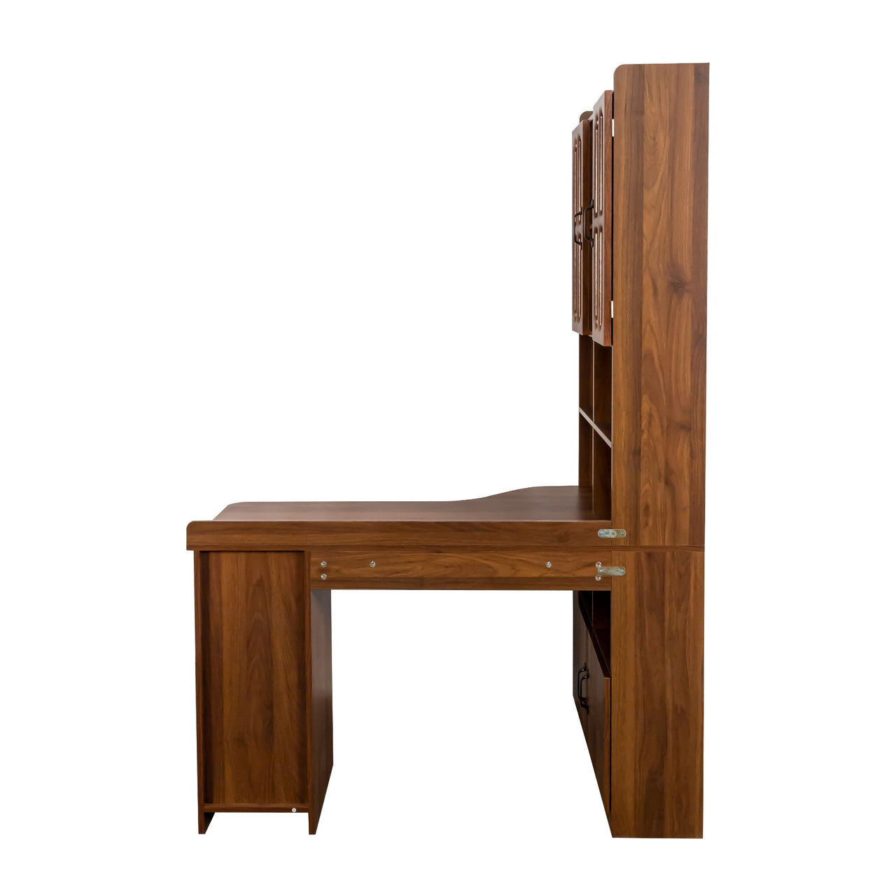 L-Shaped Corner Computer Desk  for Home Office or Study desk, Study Modern Style Table with Drawers, Bookshelf & Hutch, 2-in-1 L-Shaped Design, Large Working Space