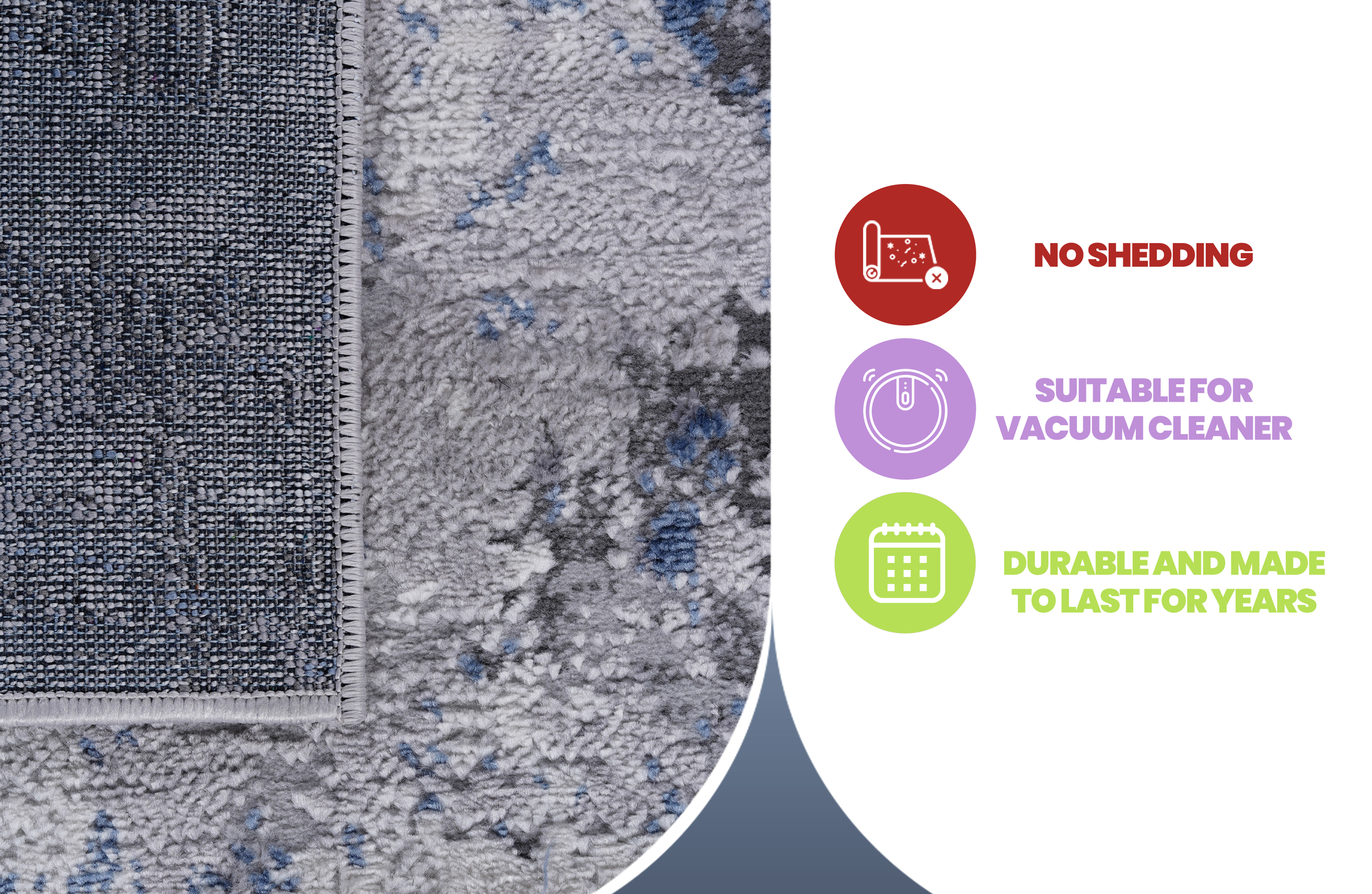 NAAR MARFI Collection 6X9 Silver / Blue / Abstract Area Rug