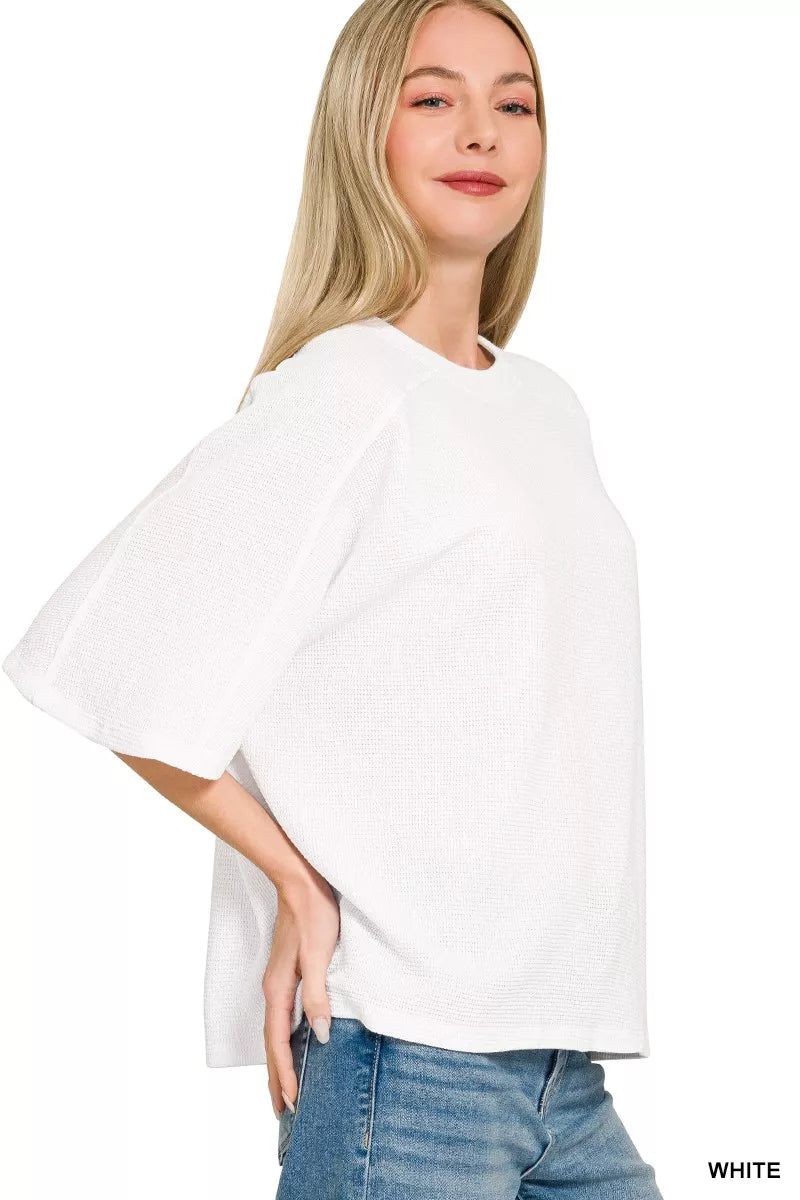 Zenana Double Knit Short Sleeve Top
