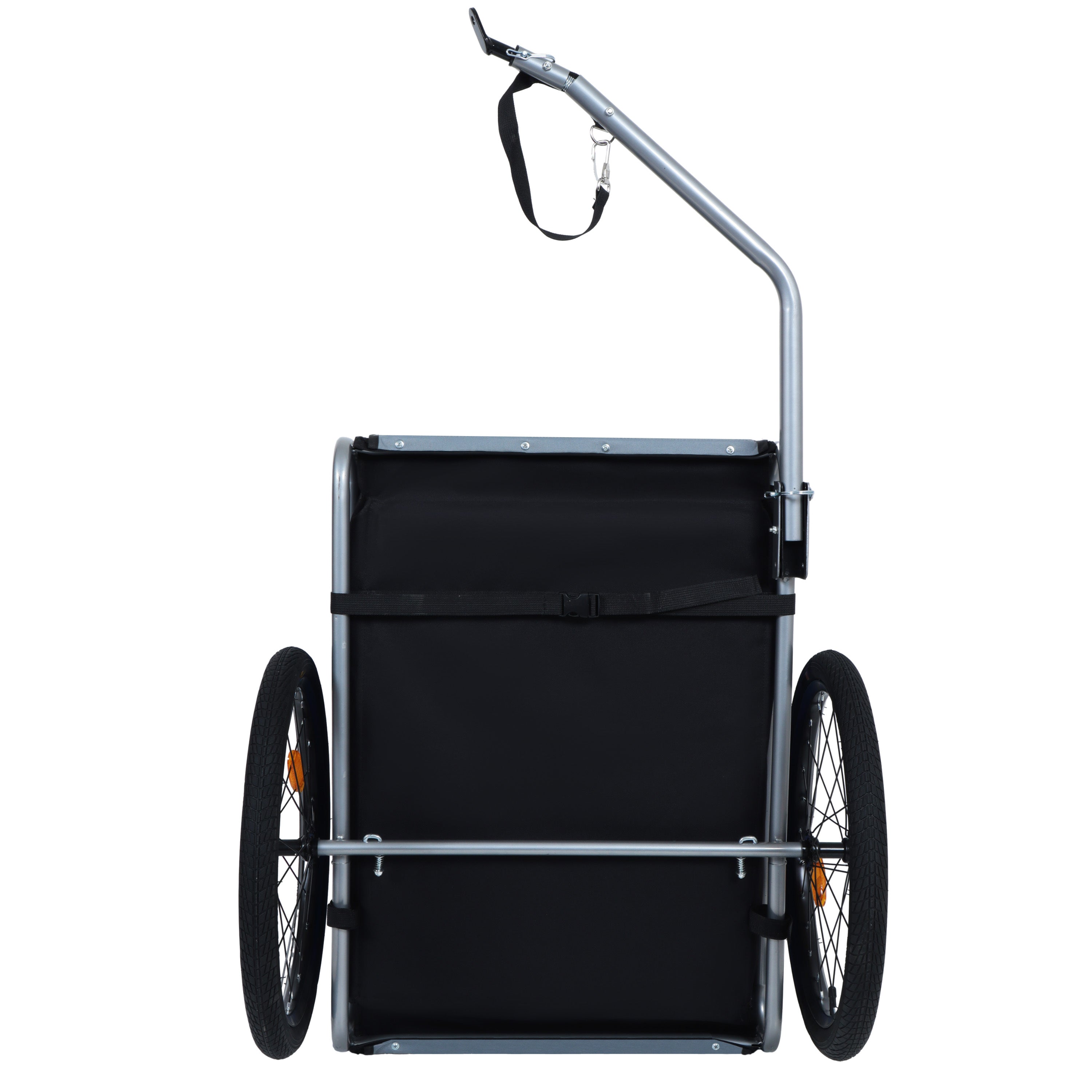 Large Folding Bike Trailer for Dogs – 66LB Capacity All-Terrain Pet Carrier, Durable Steel Frame for Cycling, Jogging, Camping & Outdoor Adventures, Blue-Gray