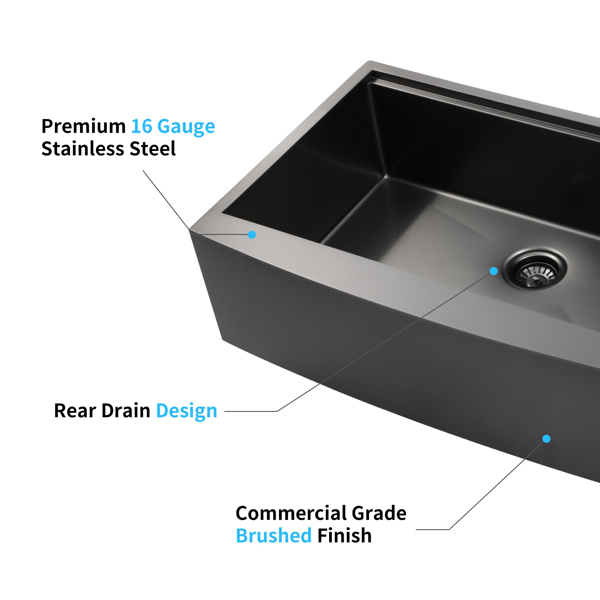 33x22x10'Farmhouse Apron Single Bowl Stainless Steel Kitchen Sink with Workstation