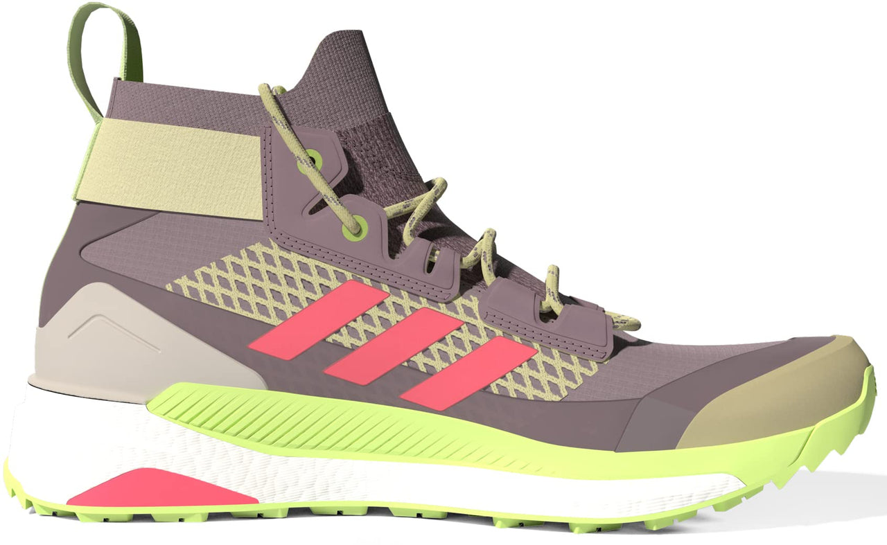 adidas Womens Terrex Free Hiker Gore-Tex Hiking Shoe Magic Mauve/Acid Red/Pulse Lime - 8.5