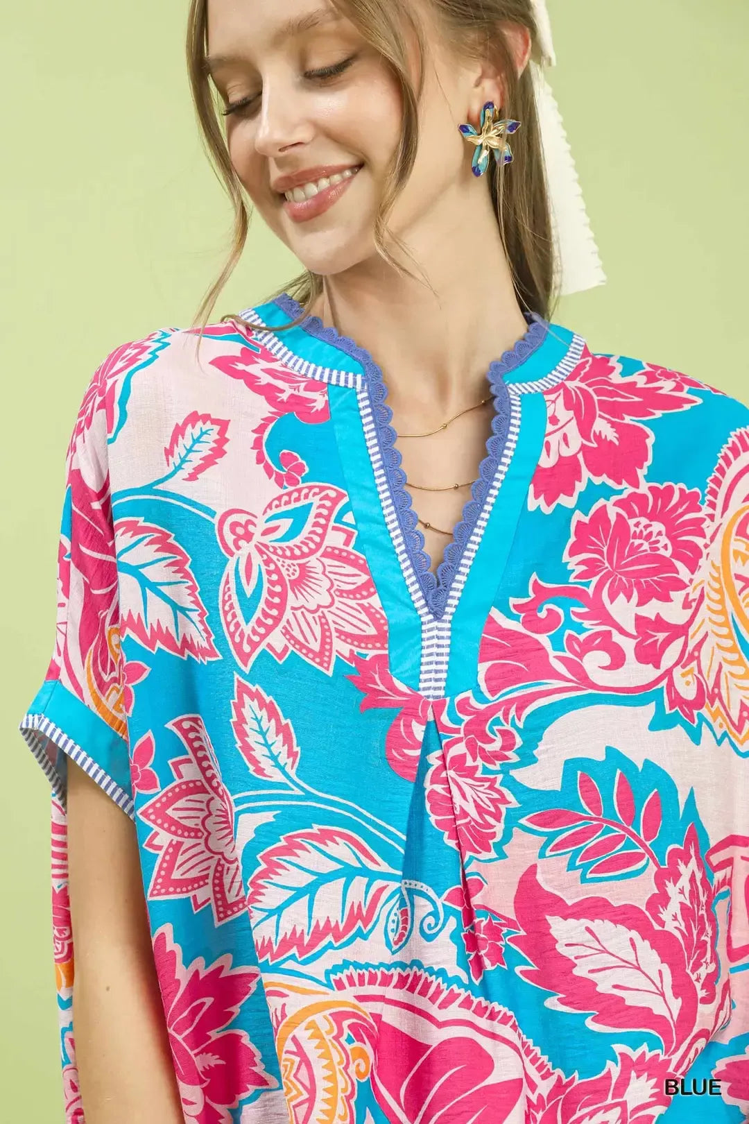 Umgee Abstract Print Oversized Top