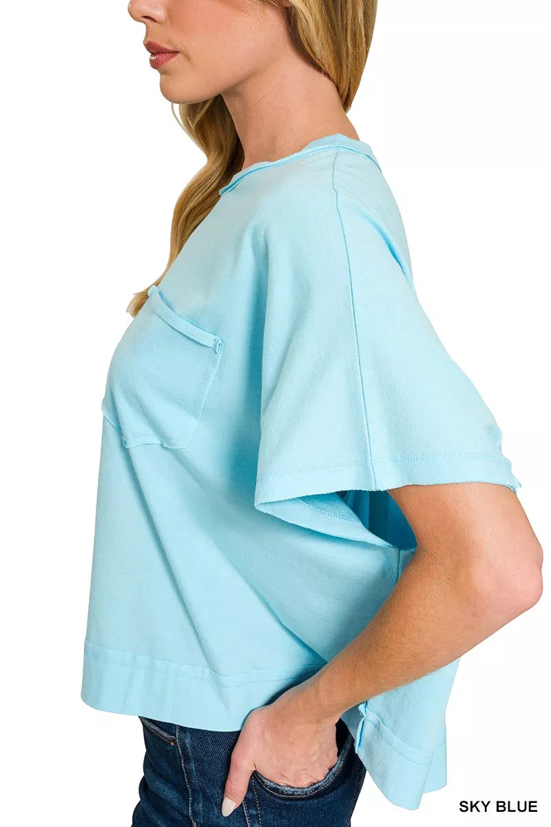 Zenana Exposed Seam Boxy Top