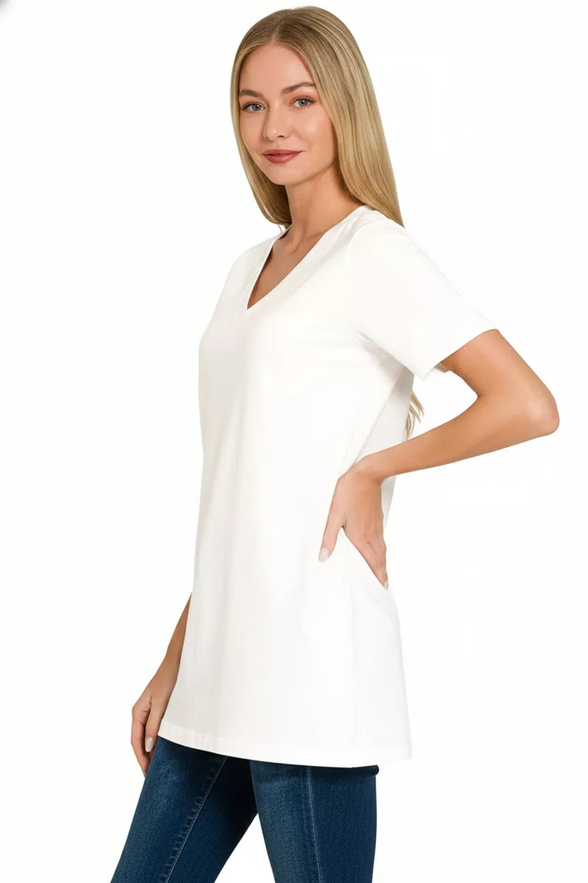 Zenana V-Neck Short Sleeve T-Shirt