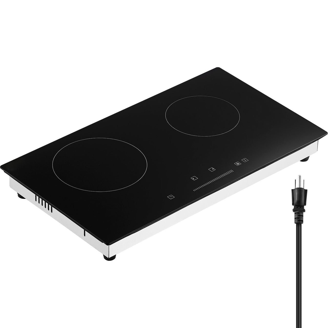 Built-in Electric Cooktop Radiant Ceramic Cooktop 2 Burners 23.6x13.3 inch
