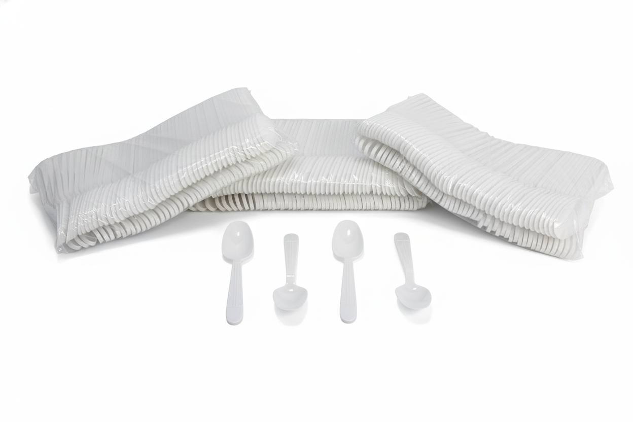 Royalty White X-Heavy Weight PP Tea Spoon, 10 Sleeves of 100 Tea Spoons (1000/cs)