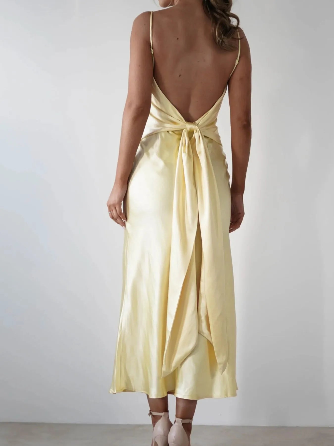 Satin Backless Cami Dress (See size chart where applicable)