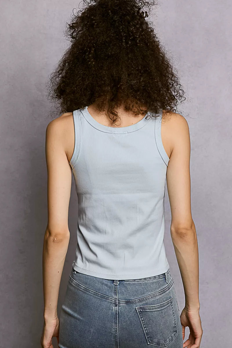 POL Round Neck Ribbed Tank