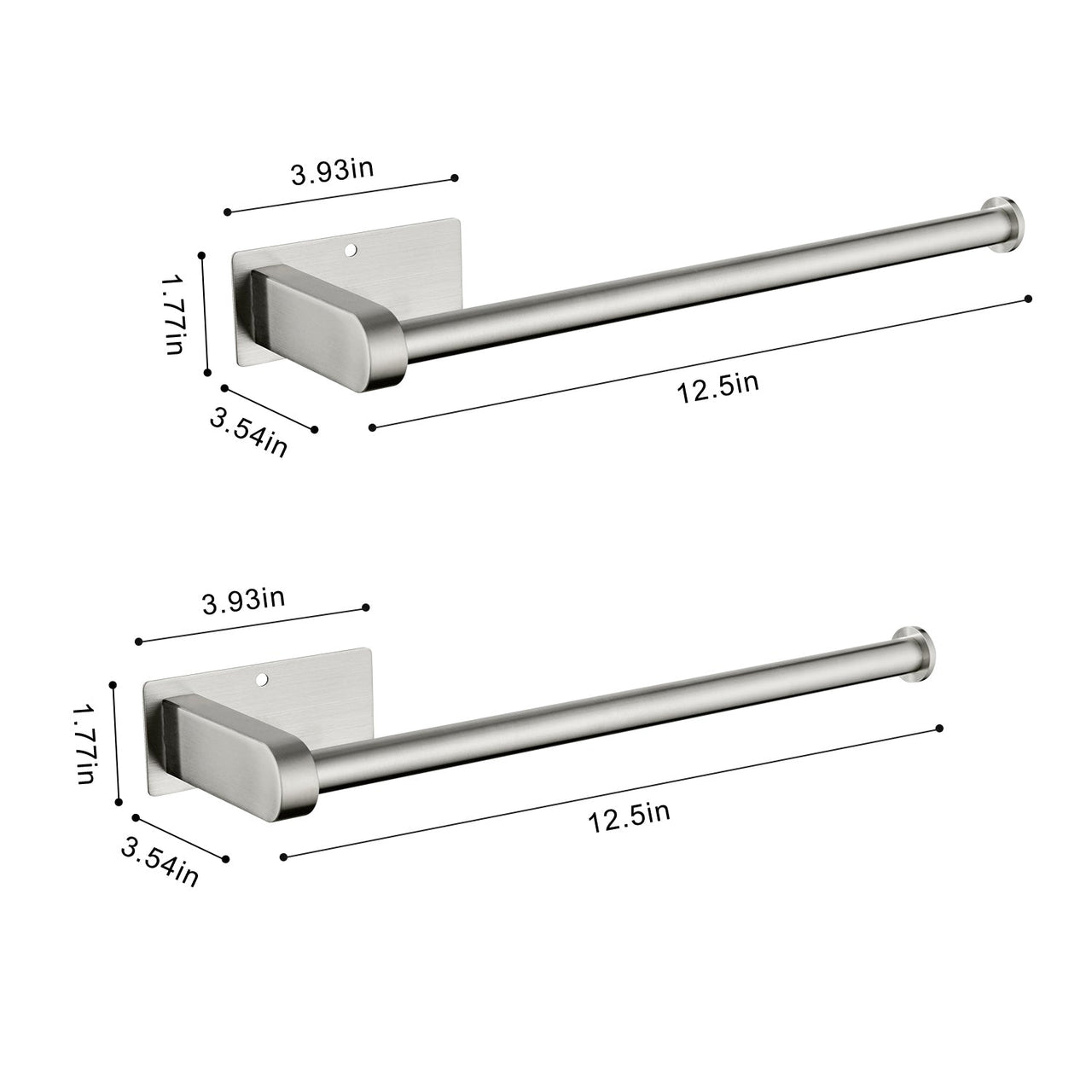 2 Pack Paper Towel Holder Wall Mount, Self-Adhesive or Drilled Paper Towel Holder Under Cabinet. Suitable for kitchen, bathroom, pantry
