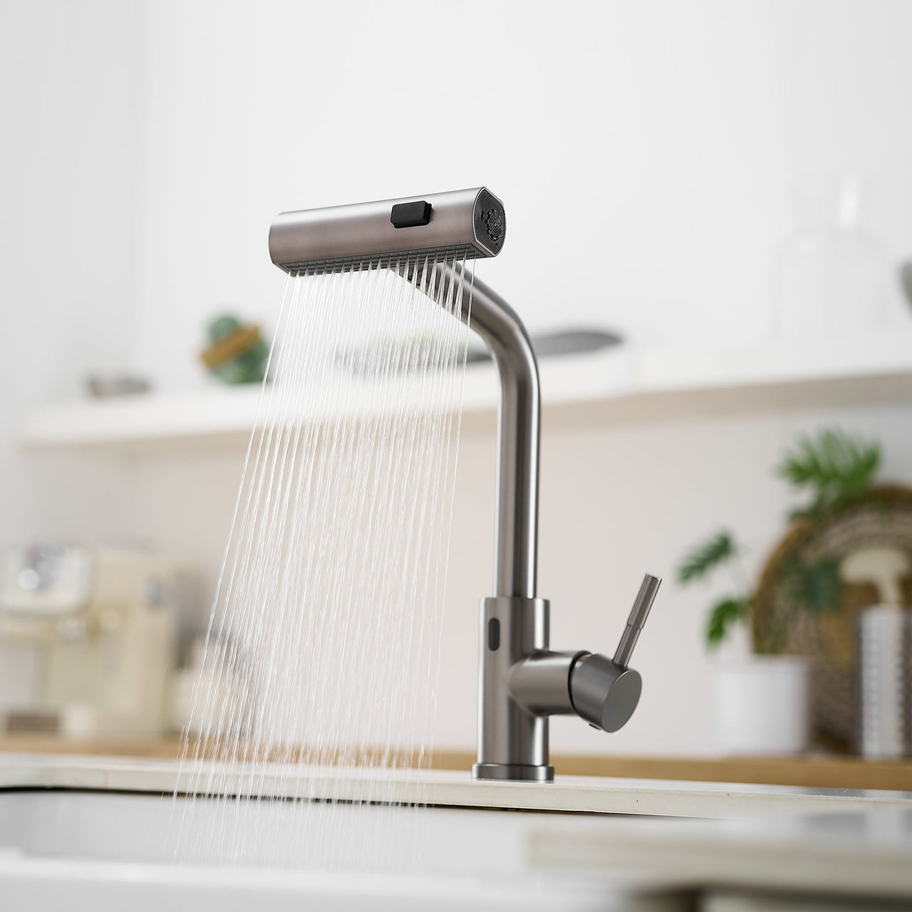 Touchless Kitchen Faucet, Hands Free Automatic Smart Kitchen Faucet, Stainless Steel Touchless Kitchen Faucet