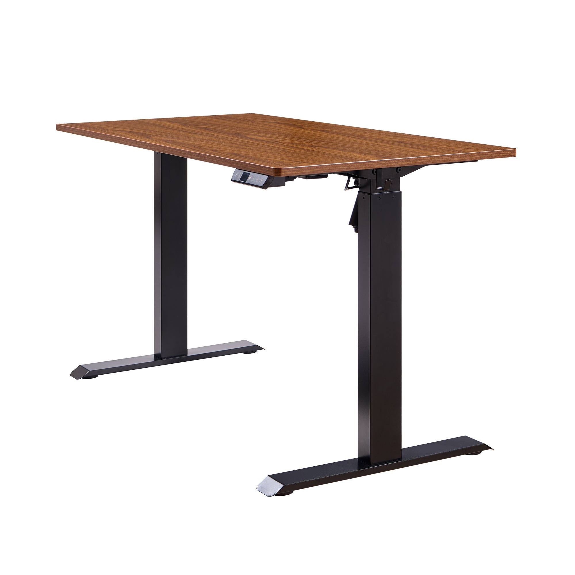 Electric Standing Desk, Adjustable Height Stand up Desk, 24x48 Inches Sit Stand Home Office Desk,Black Frame/Mahogany Top