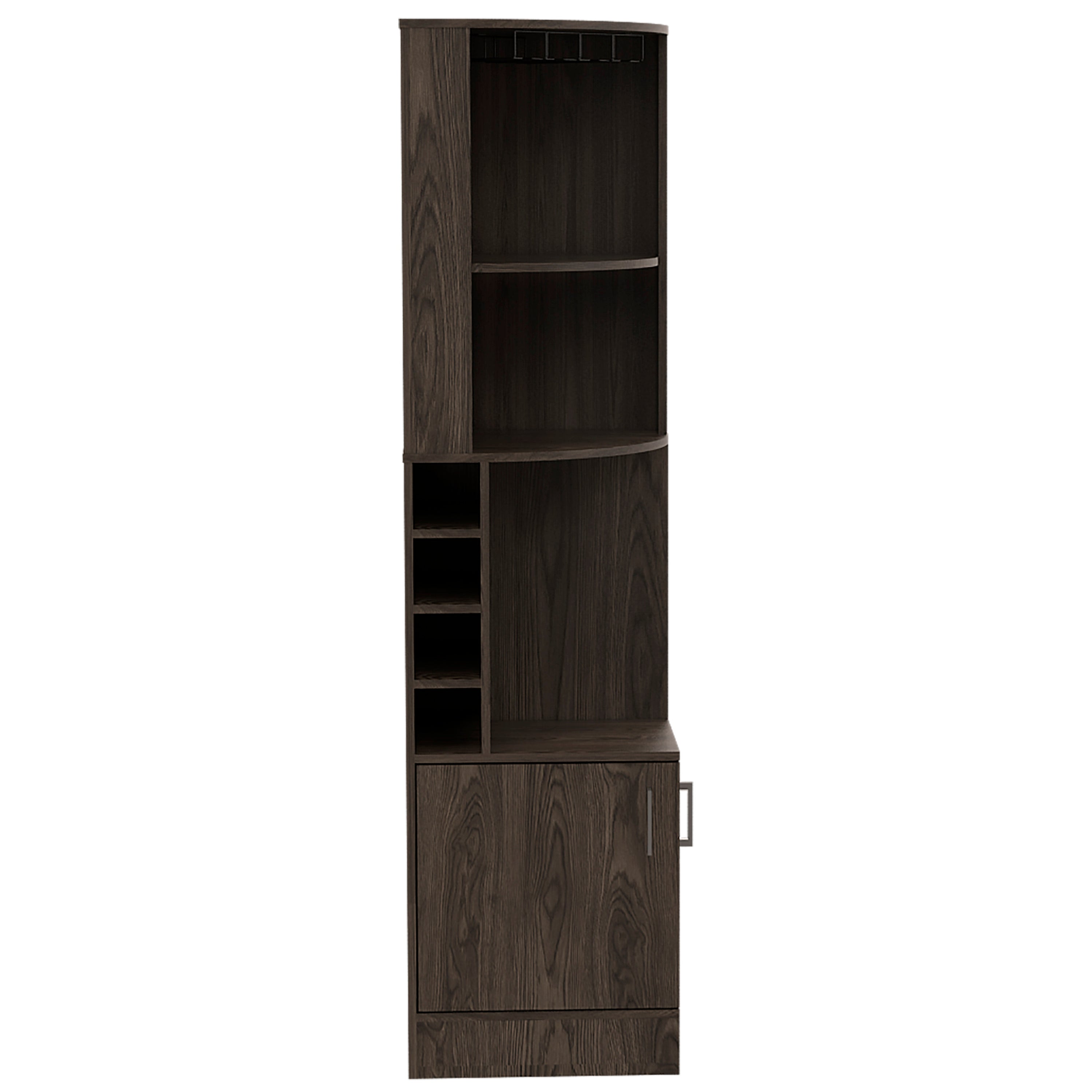 Seattle Bar Cabinet, Eight Bottle Cubbies, Two Large Open Shelves