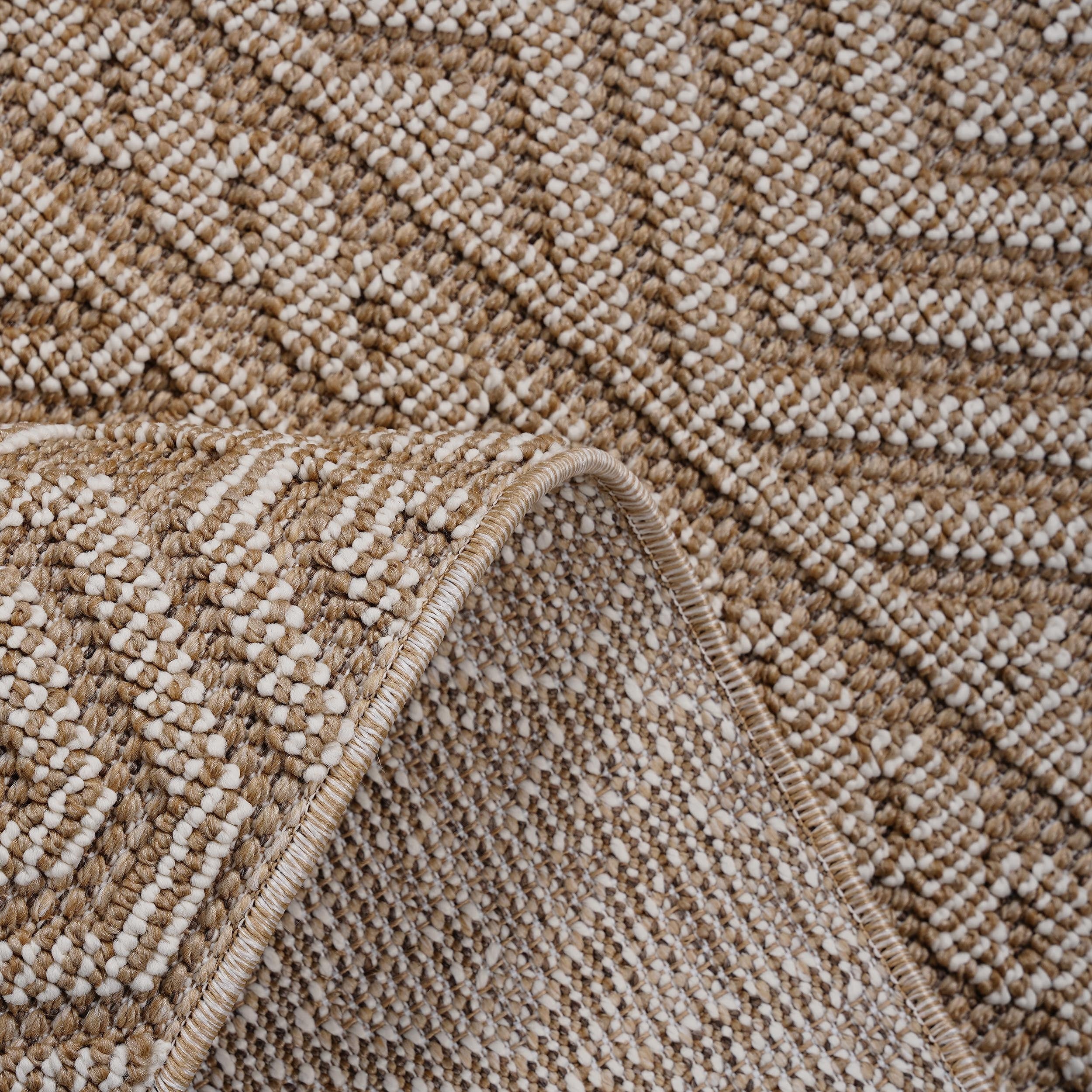 NAAR Guros Collection 6X9 Mocha / Geometric Indoor / Outdoor Area Rug