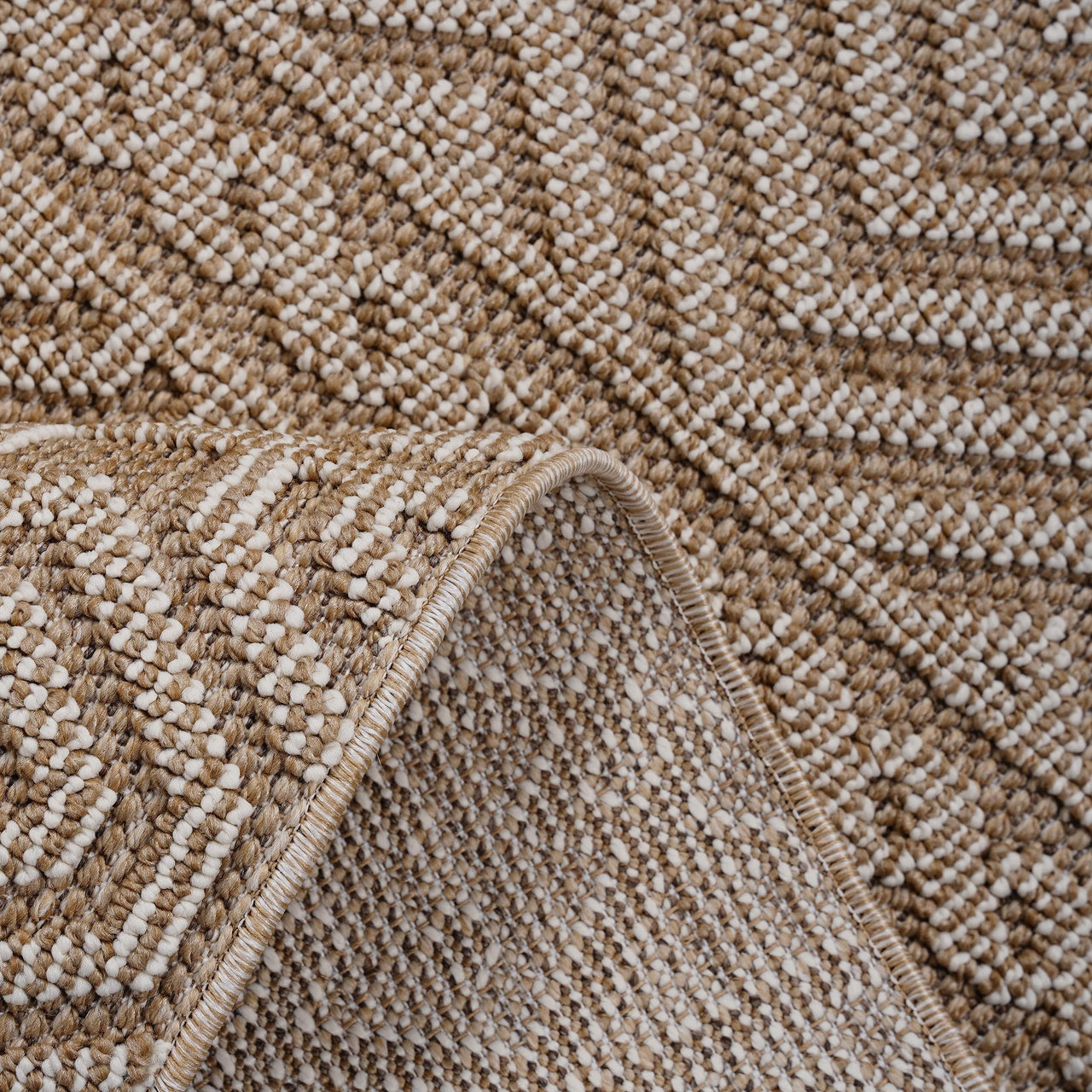 NAAR Guros Collection 5X7 Mocha / Geometric Indoor / Outdoor Area Rug