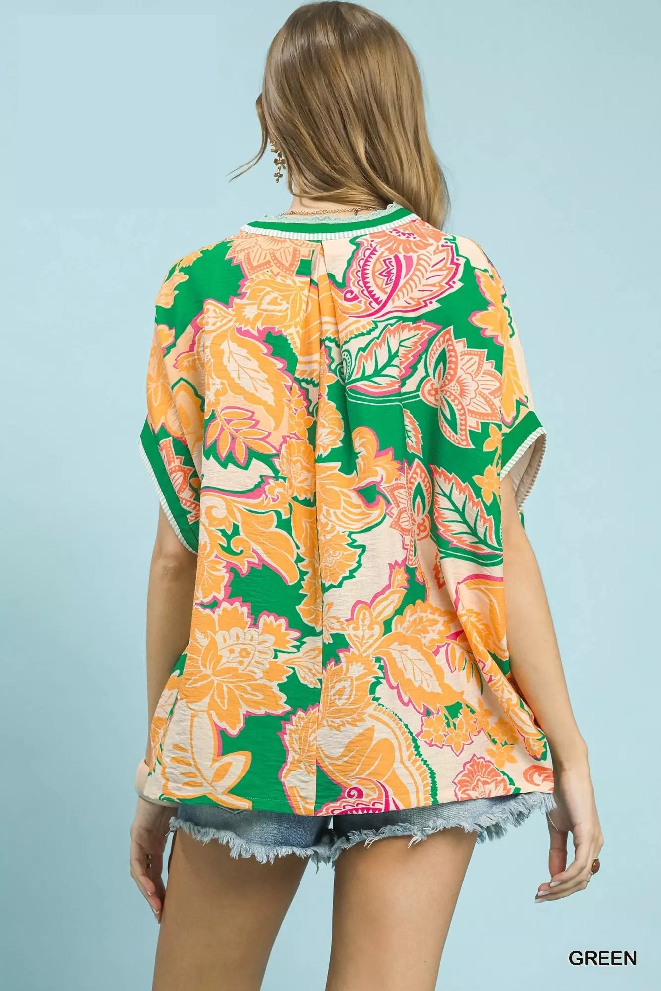 Umgee Abstract Print Oversized Top