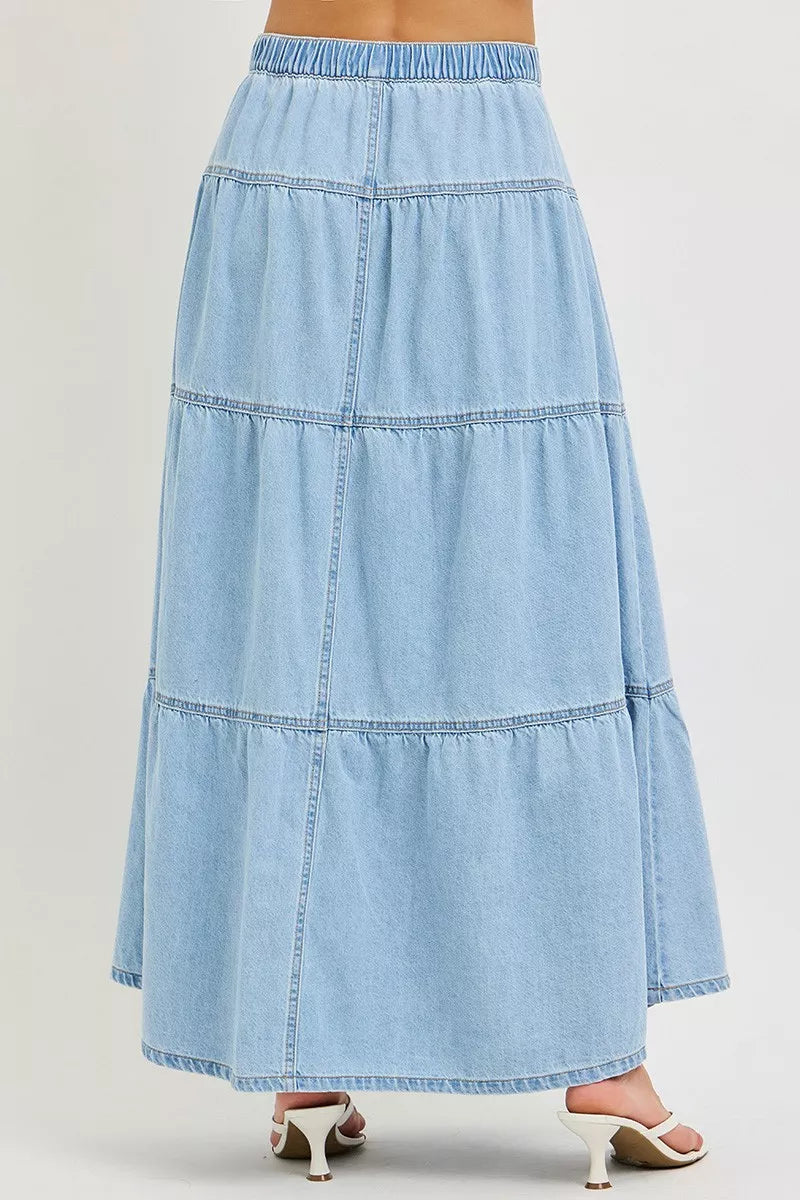 RISEN High Rise Ruffle Long Skirts
