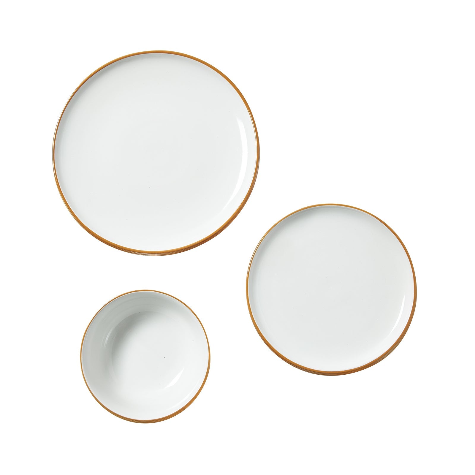 12 PCS Dinnerware Set Ceramic Plates and Bowls Sets Service for 4 White