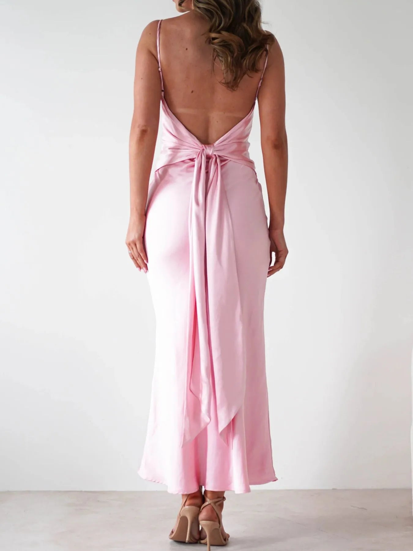 Satin Backless Cami Dress (See size chart where applicable)