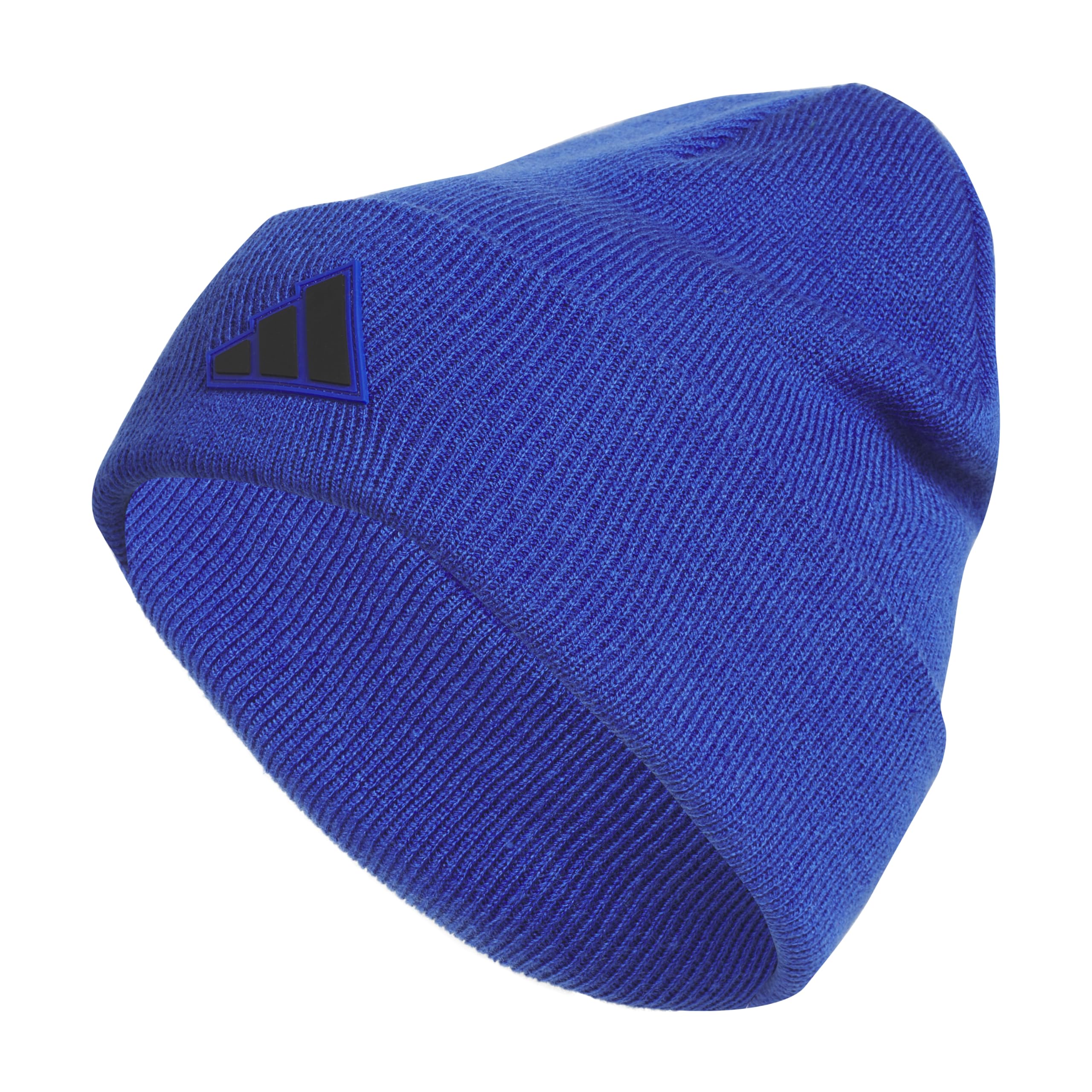 Adidas Mens Postseason Beanie Tall fit Slouchy Cuffed Acrylic Knit hat/Cap for Winter Team Royal Blue/Black