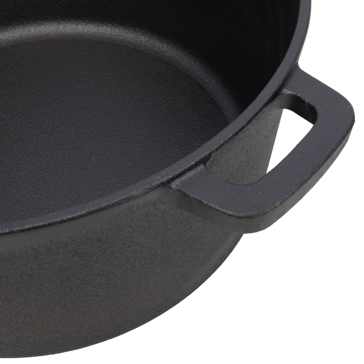 3 in 1 Pre-Seasoned Cast Iron Dutch Oven, Outdoor Camping Deep Pot, 5 Quart. Cover As A Skillet with Ribbed Bottom Design. With 2pcs Silicone Handel Covers, 1PC Lid Lifter.