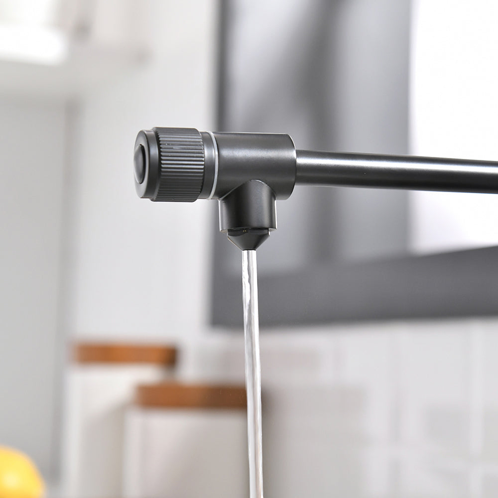 Purifier Kitchen Faucet Drinking Water Faucet With Roll Up Dish Drying Rack, Pull Down Water Filter Kitchen Sink Faucets (Matte Black)