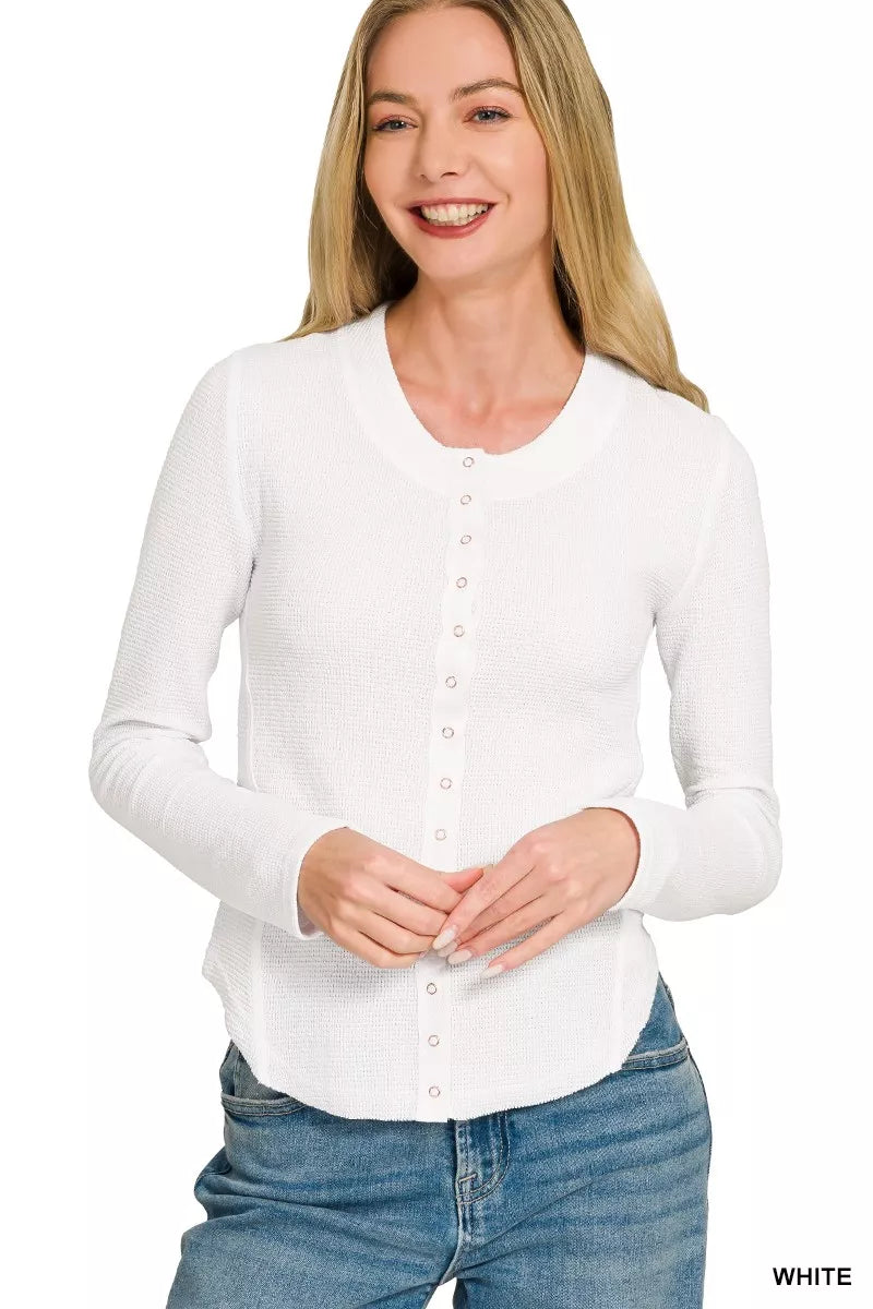 Zenana Double Knit Snap Button Shirts