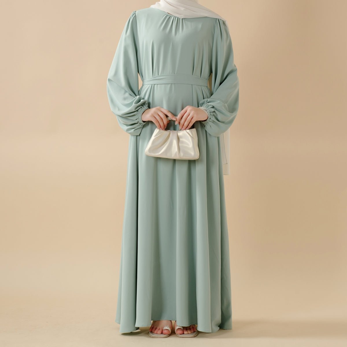 Candy Color Pleated Abaya | Must-have Essential Basic Dress (MA142)