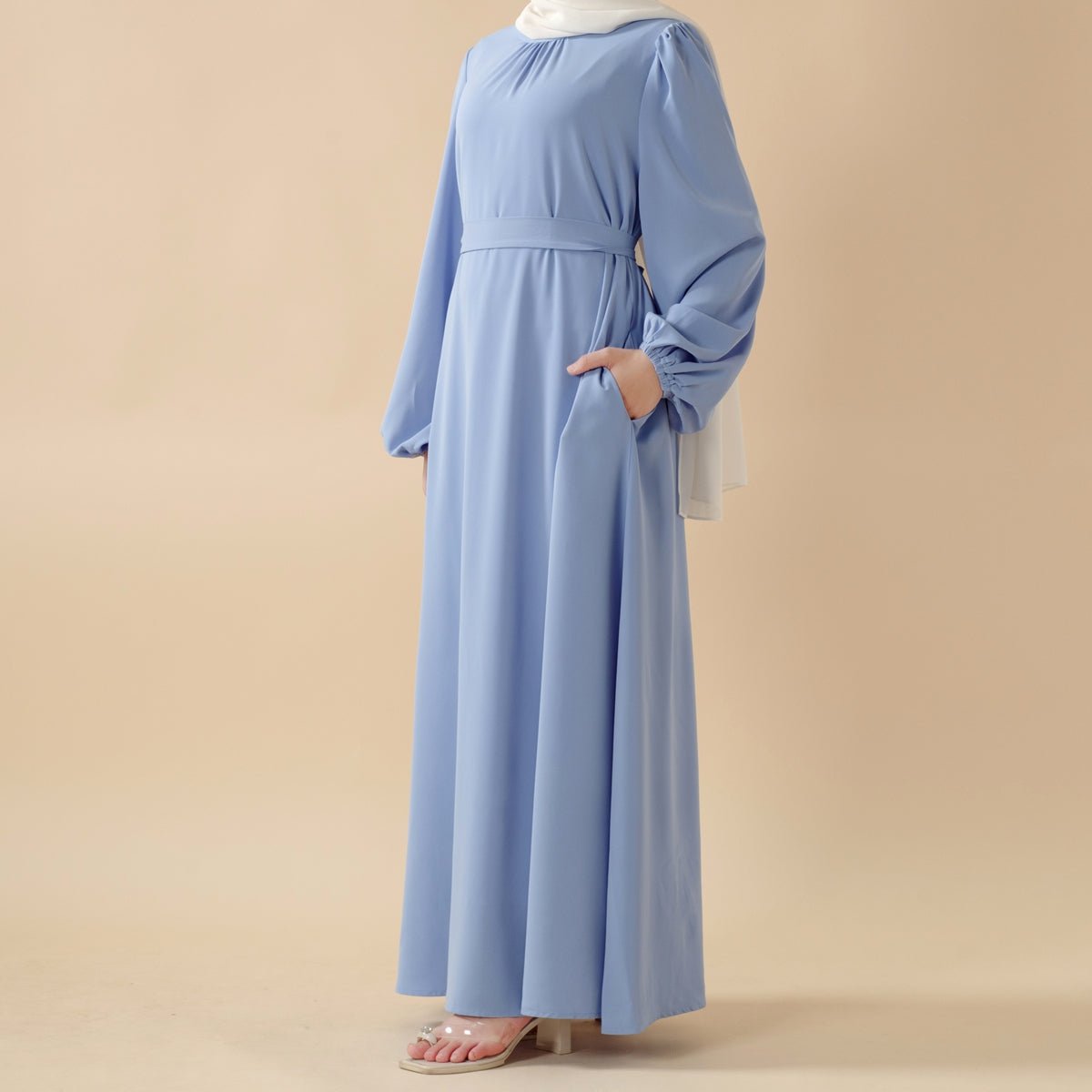 Candy Color Pleated Abaya | Must-have Essential Basic Dress (MA142)
